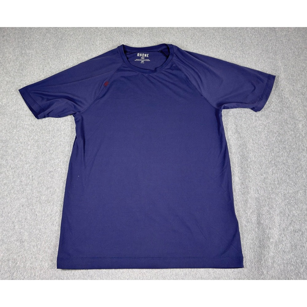 Rhone Shirt Mens Small Navy Blue Performance Athletic Short‎ Sleeve Crewneck